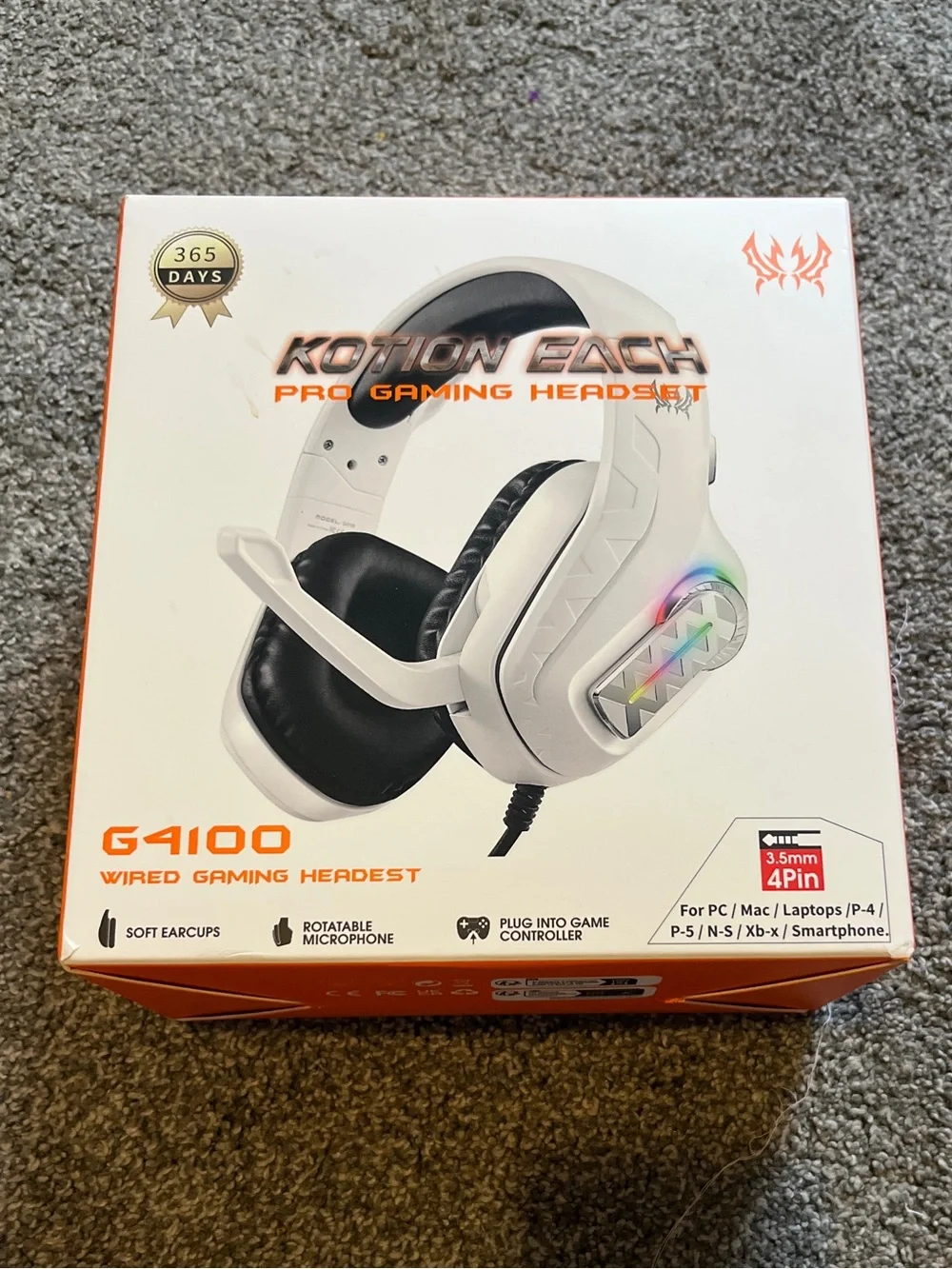 G4100 White Wired Gaming Headset
